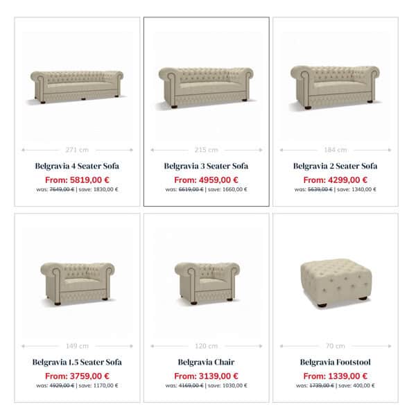 Belgravia Footstool 70x70cm Crest JMT Vele brilliant white - Afbeelding 3