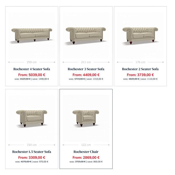 Rochester fauteuil 122cm in Scarlet Red - Afbeelding 8