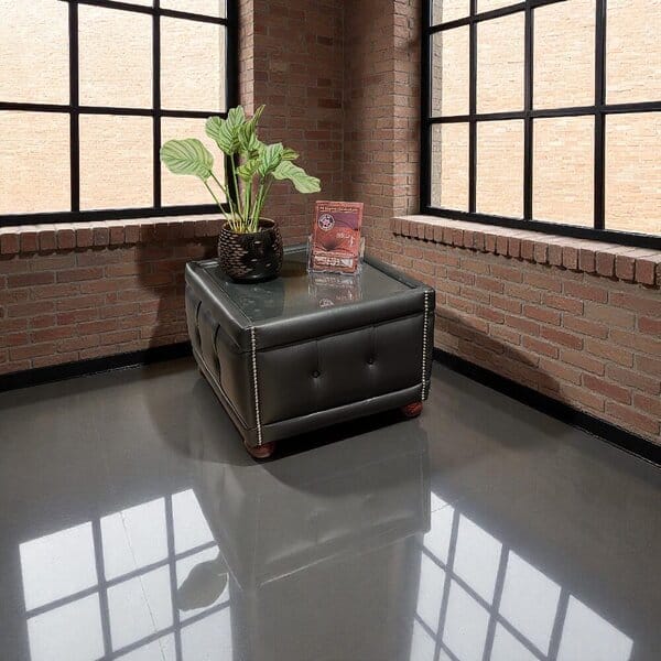 Chesterfield tafel glasplaat in zwart leder Direct leverbaar NR2 - Afbeelding 2