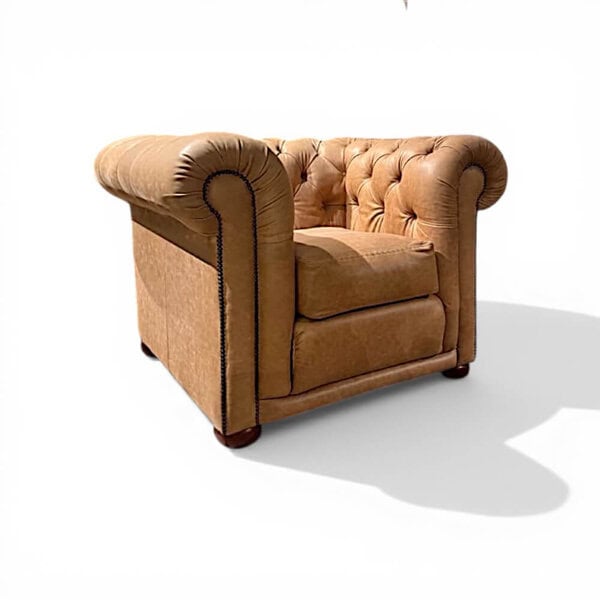 Glenwood fauteuil 110cm in Sand nubuck rundleer