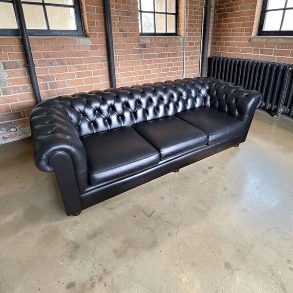 NR. 5920 Salvale Chesterfield bank 230cm Vintage Black - Afbeelding 2