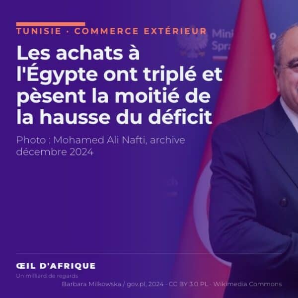 Mohamed Ali Nafti, ministre tunisien des Affaires étrangères ; le déficit commercial de la Tunisie avec l'Égypte a triplé en un an