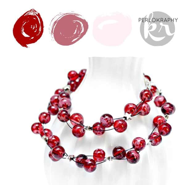 Luftige Glasperlenkette mit Kugeln und Sterne – Bild 2