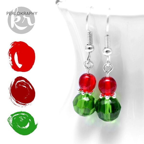 Weihnachtliche Hängeohrringe im Bicolordesign – Bild 2