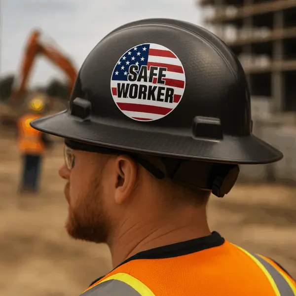 Safe Worker Hard Hat Sticker | 2” Reflective Safety Decal - Image 2
