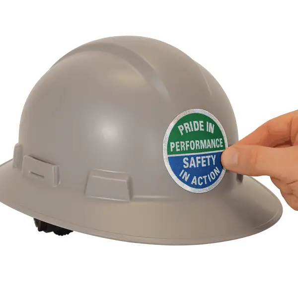 Reflective Hard Hat Sticker 2″ Circle | Pride in Performance / Safety in Action - Image 2