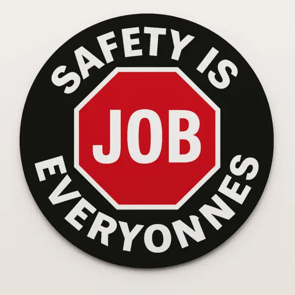 Safety Is Everyone’s Job Hard Hat Sticker | 2” Reflective Safety Decal - Image 2