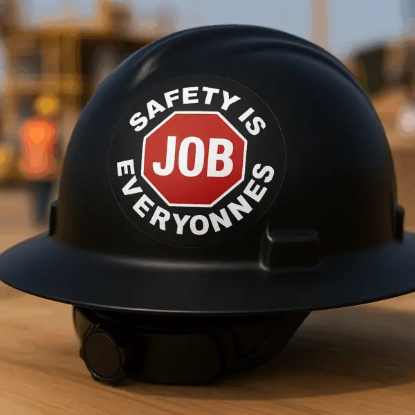 Safety Is Everyone’s Job Hard Hat Sticker | 2” Reflective Safety Decal - Image 3