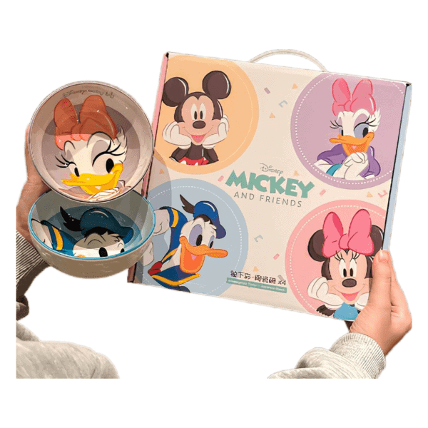 Original Disney Cartoon Character Ceramic Bowl Set – Mickey, Minnie & Donald Premium Serving Bowls (4 Pcs) - Image 5