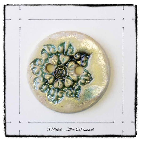 Knoflík ornament 5 cm - Obrázek 3
