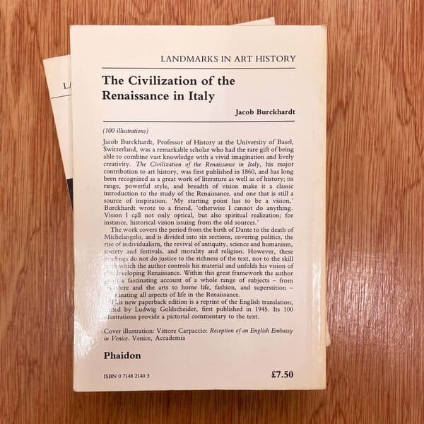 The Civilization of the Renaissance in Italy by Joacob Burckhardt - Image 2