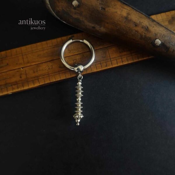 Column mens alternative earring by Antikuos jewellery, detail