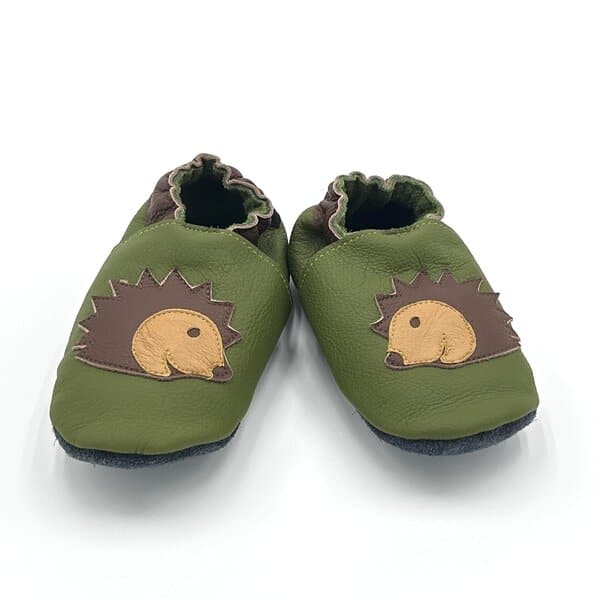 Lederfinkli "Igel" auf grün