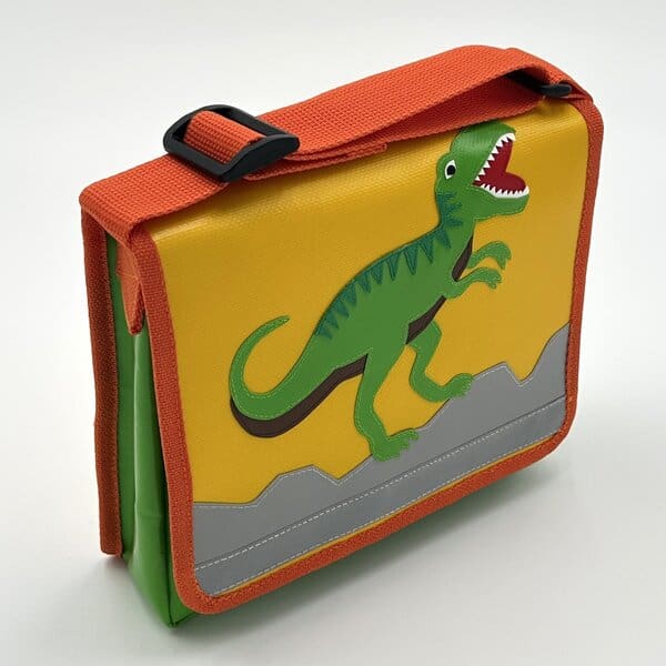 Kindergartentasche "T-Rex" gelb/grün