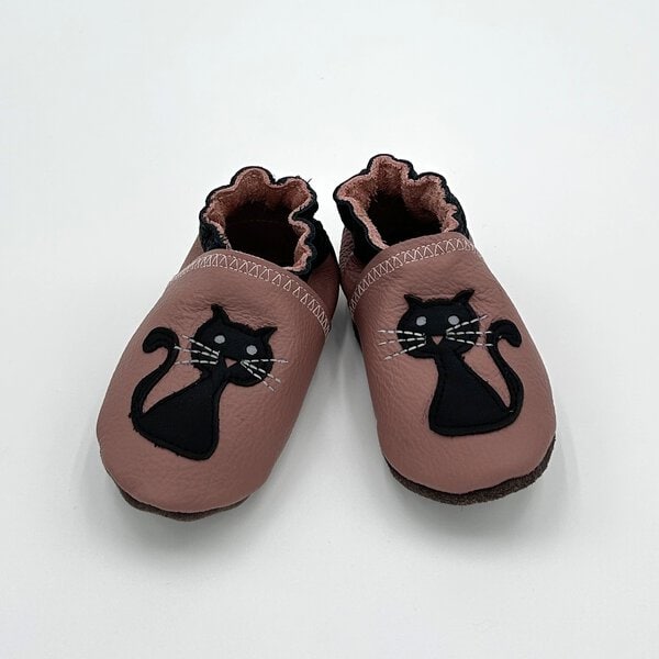 Lederfinkli "Katze"  auf rosa