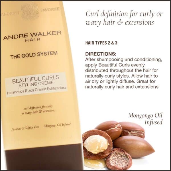 Andre Walker Beautiful Curls Styling Hair Crème, Official Gold System 8.5 FL Oz - Image 3