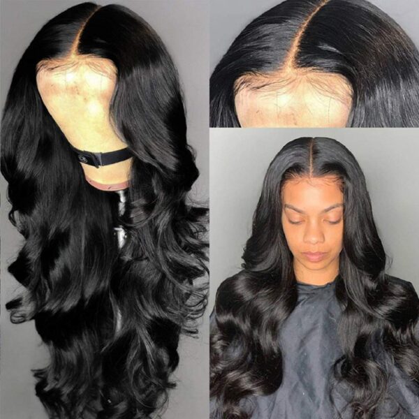 Front Lace Closure Wigs for Black Women, Wavy Brazilian Virgin Human Hair - Image 2