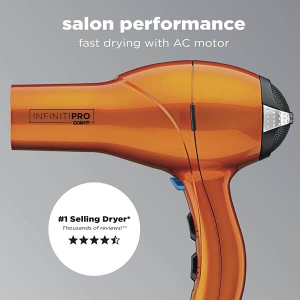 Conair Infiniti Pro Performance Style AC Motor Dryer / Salon Tools, Orange - Image 2