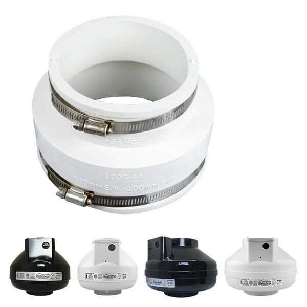 White Coupling for RadonAway Rp265i Radon Fan