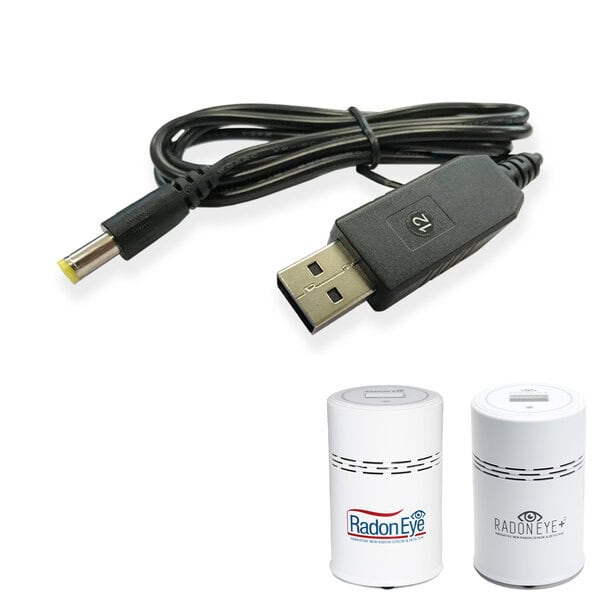 Cavo USB-Power Bank compatibile con RadonEye & RadonEye Plus2 – 12V
