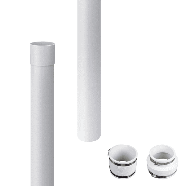 White PVC Pipe for Radon Mitigation System - 200cm