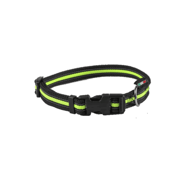 Collare regolabile in nylon black fluo
