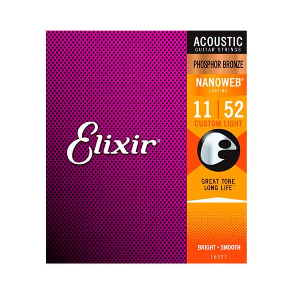 Juego de Cuerdas ELIXIR 16027 Nanoweb Phosphor Bronze 11|52 Custom Light ELIXIR - Accesorios. Compra online con garantía.
