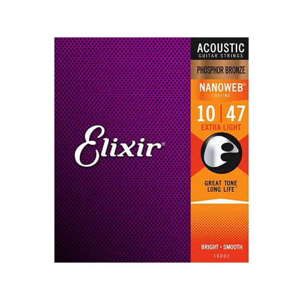 Juego de Cuerdas ELIXIR 16002 Nanoweb Phosphor Bronze 10|47 Extra Light ELIXIR - Accesorios. Compra online con garantía.