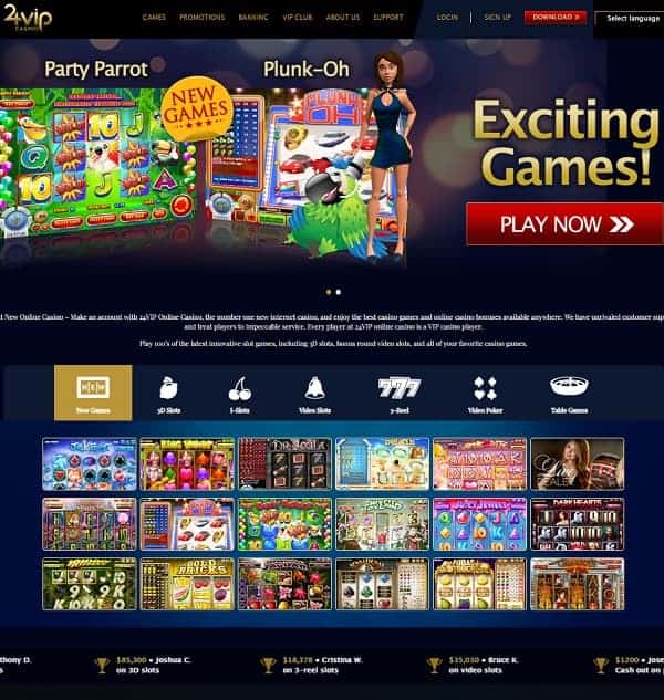 24 VIP Casino Review: free bonus and free spins