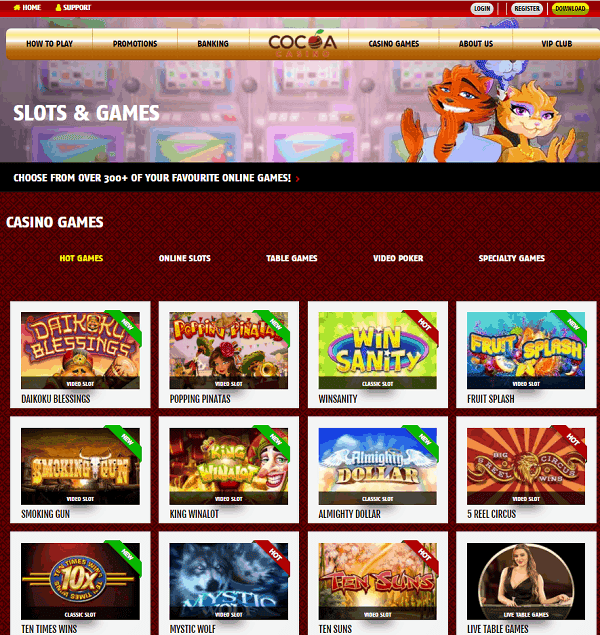 Cocoa Casino Review Page