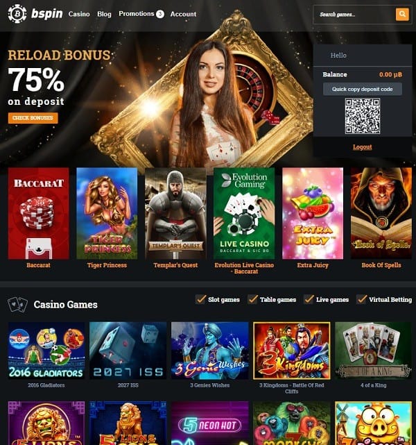 Bspin Crypto Casino 