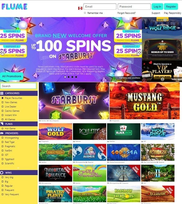 Flume Casino online and mobile