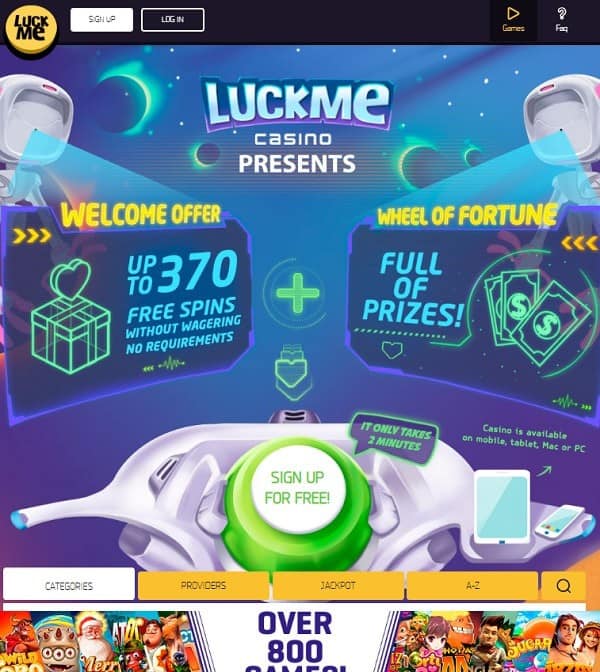 LuckMe Casino free spins