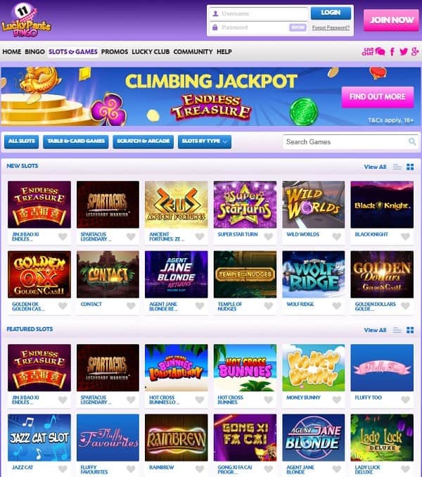 Lucky Pants Bingo Online Games