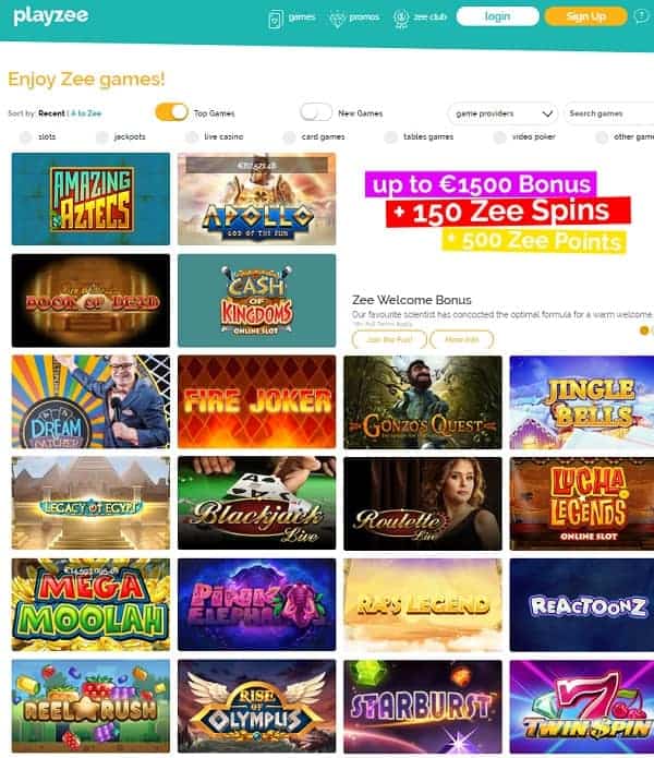 Playzee Casino sign up for free and get free bonus