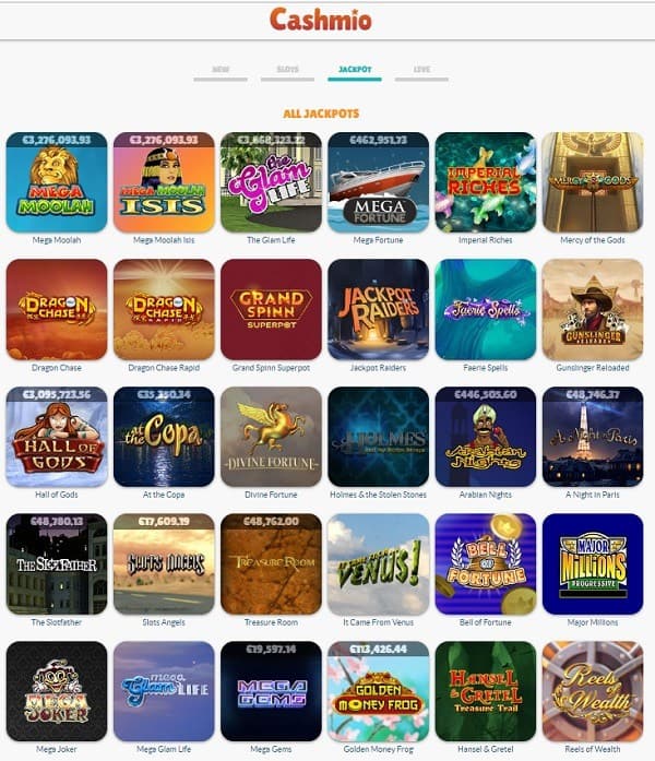 Cashmio Casino Games and Free Spins Bonuses 