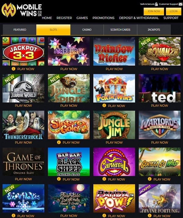 Mobile Wins Casino Review UK Casino Online