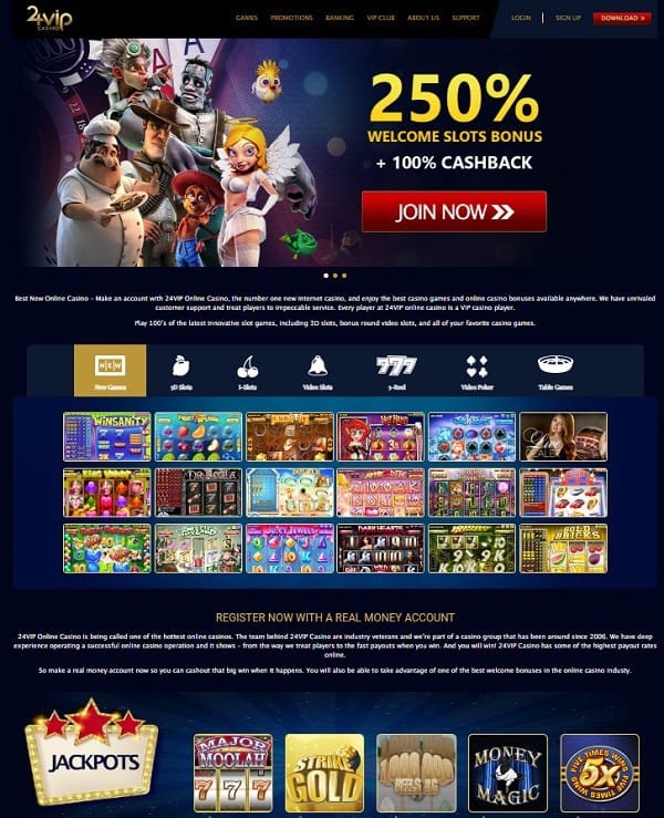 24VIP Casino free bonus, no deposit required, promotions 