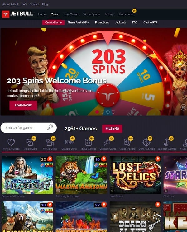 Jetbull Casino free spins bonus