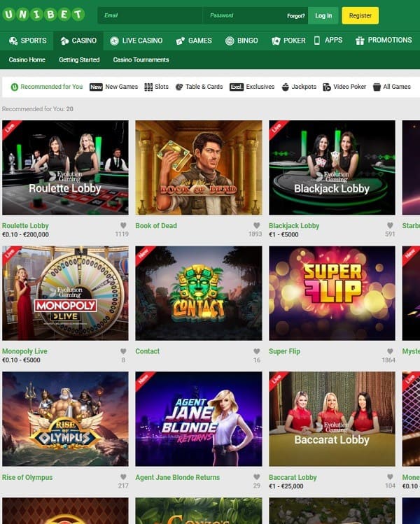 Unibet Casino, Sports, Bingo, Poker, Live Dealer - REVIEW