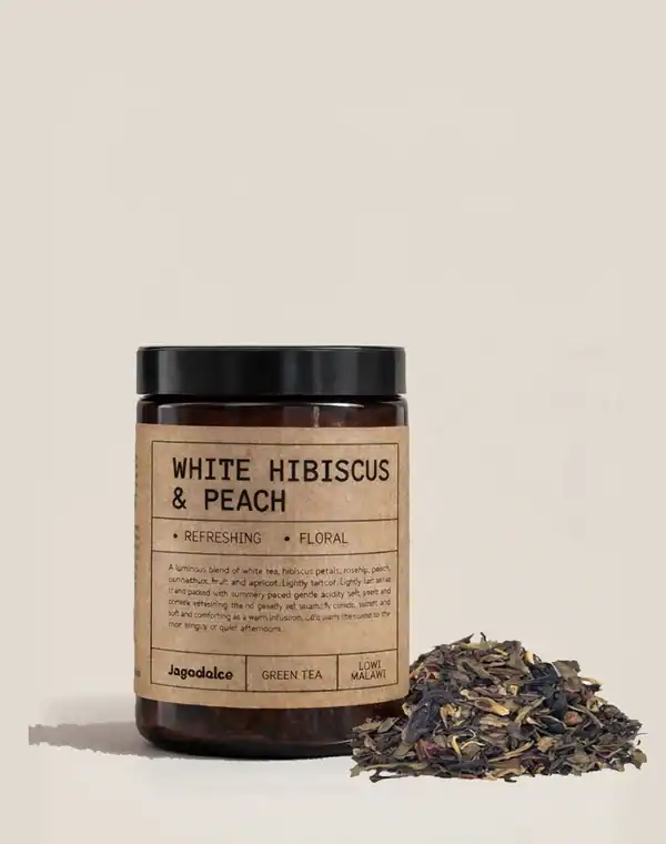 Thé Blanc Hibiscus & Pêche Africain — 100g