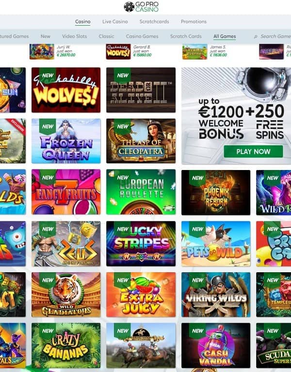 GoPro Casino games and software review