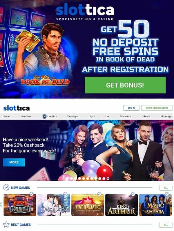 Slottica Casino Review - free spins bonus for new players!