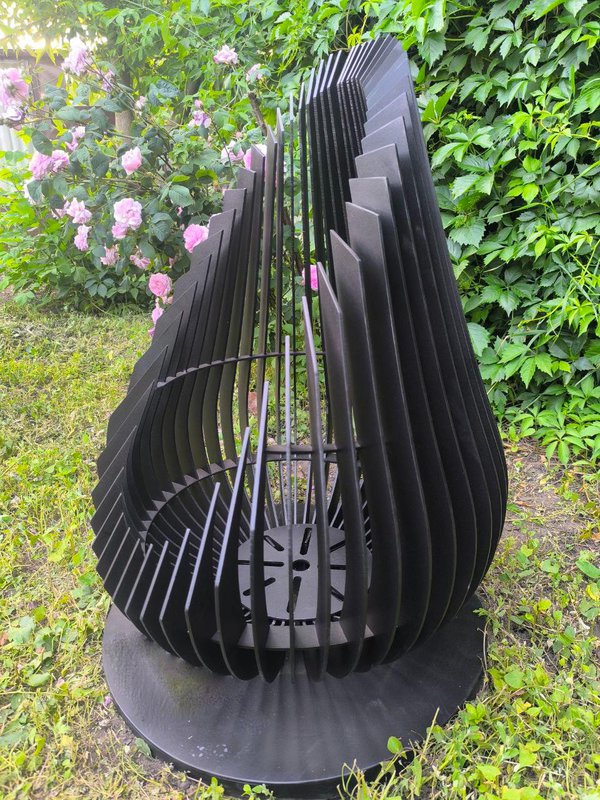 Костровая чаша с пазами + под сварку, DXF чертеж для лазерного станка 4 мм / Чаша для багаття / Fire bowl