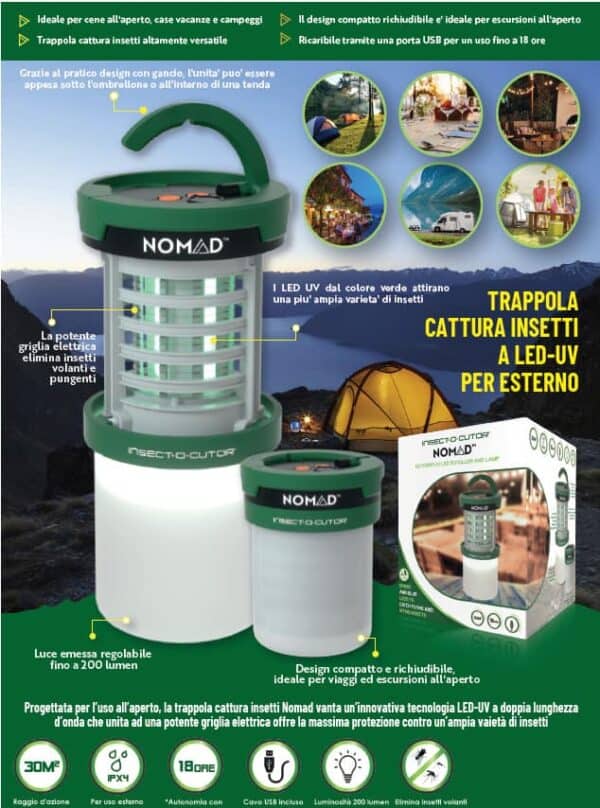 Nomad - Trappola elettrica cattura insetti a LED