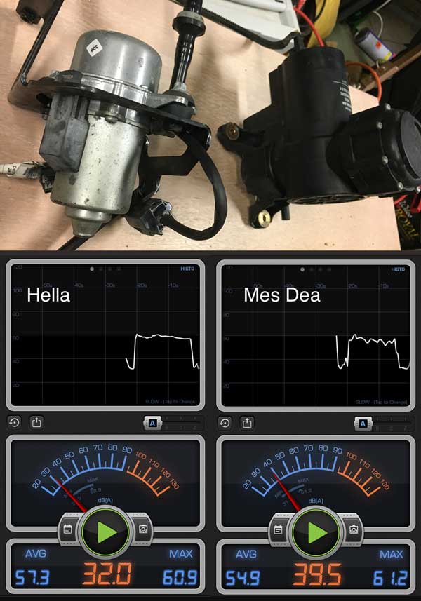 Vacuum power brakes Mes Dea and Hella pump compared