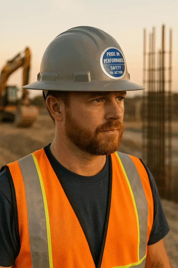 Reflective Hard Hat Sticker 2″ Circle | Pride in Performance / Safety in Action - Image 3