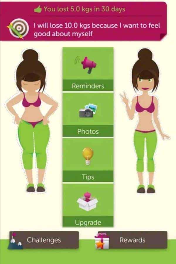 weight loss screen shot