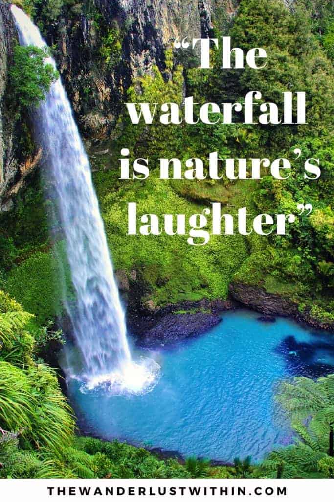 130 Best Waterfall Quotes and Captions for Instagram 2023 11 “The waterfall is nature’s laughter.” waterfall caption for instagram