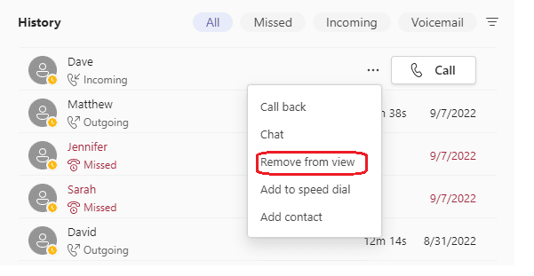 remove from view